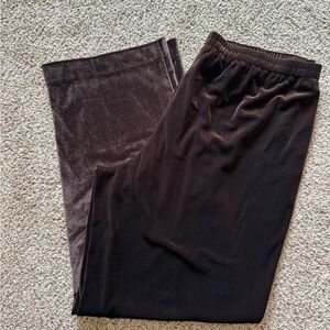 Brown Velvet Coldwater Creek Wide Leg Pants